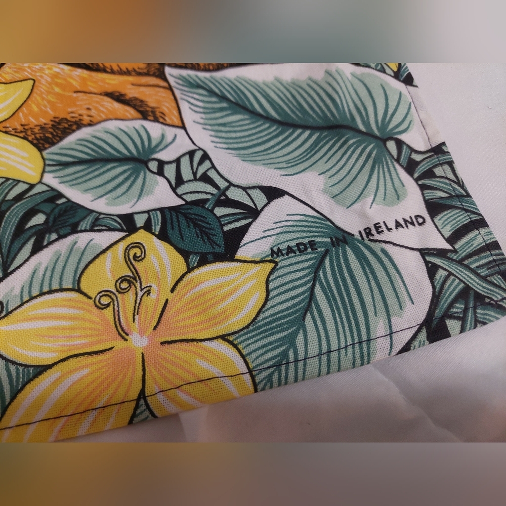 Gorgeous Cotton Panel W/Tiger And Jungle Scene Made In Ireland - Picture 4 of 8